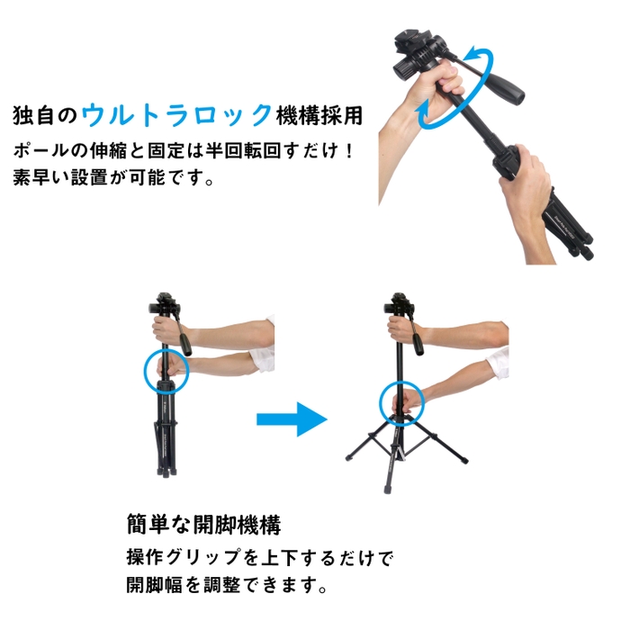 ポール部分伸縮操作