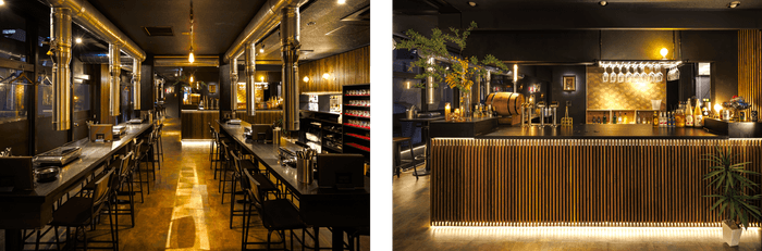 【屋内フロア】テーブル席、【屋内フロア】バーカウンター