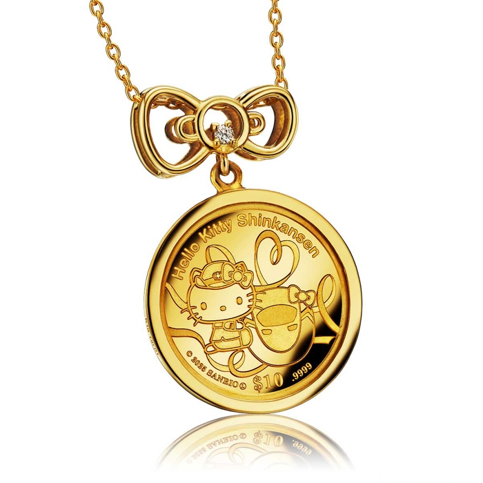 ハローキティ新幹線コインペンダント正面２