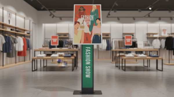 Samsung E-Paper用VESAブランディング対応フロアスタンド – BrandMe（ご利用イメージⅠ）