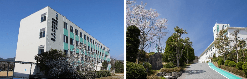 近畿大学附属新宮高等学校・中学校(左)、近畿大学附属豊岡高等学校・中学校(右)