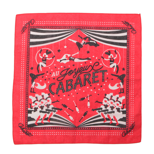 「バンダナ Cabaret」価格：190円／サイズ：W48×H48cm／大胆で迫力あるグラフィックが描かれたバンダナ。