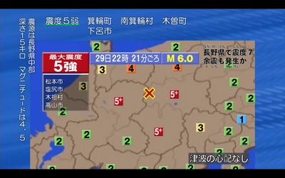 去年から、長野県と岐阜県で『群発地震』が頻発しているんです。警戒が必要です。