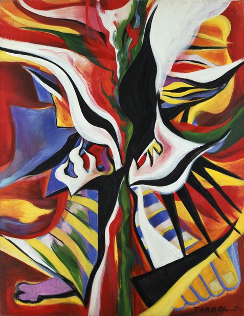 《哄笑》1972年　油彩・キャンバス