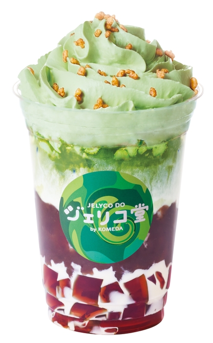 紅茶ジェリー＆抹茶ミルク(「抹茶ホイップ変更」＋「玄米あられ」＋「わらびもち」)