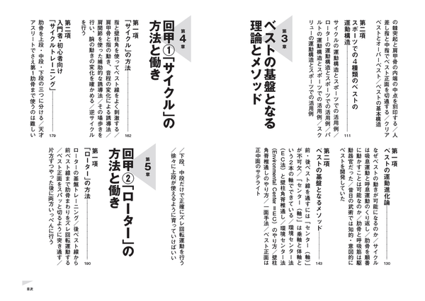 『肩甲骨が回れば、 アスリートの才能が爆発的に開花する！』目次②
