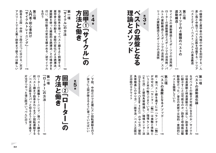 『肩甲骨が回れば、 アスリートの才能が爆発的に開花する!』目次②