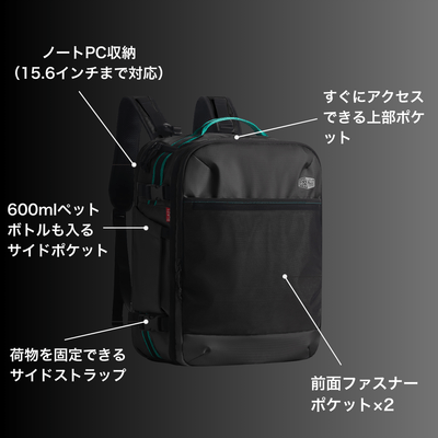 専用ポケット多数