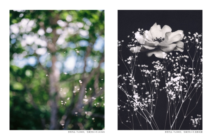 共同写真展参考作品「FLOWER」左:写真学科4年 JIA NAN、右:写真学科4年 髙橋 桃夏