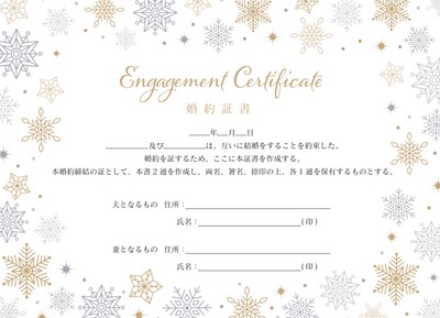 婚約証書冬限定デザイン