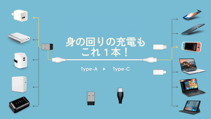 身の回りの充電もこれ1本！