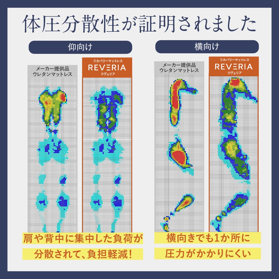 仰向け、横向き、どんな姿勢でも圧を分散！睡眠中のカラダの負担を軽減