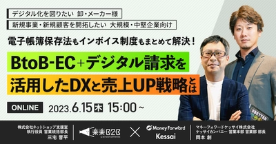 マネーフォワードケッサイ、BtoB受発注業務のDX対応について、 ネットショップ支援室と合同で6月15日（木）に無料オンラインセミナーを開催