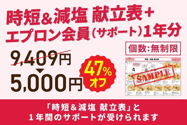 C：【食塩2.5g以下】減塩＆時短献立プラン （家族の健康と将来の生活習慣病リスクを考え、効率的に改善したい方のための王道プラン）