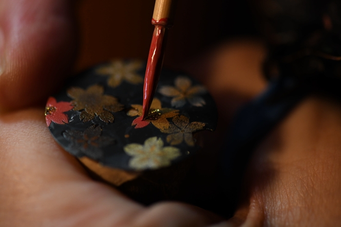 蒔絵絵文字盤 作成風景