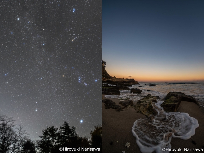 「星空写真撮影イメージ」          「白浜海岸撮影イメージ」