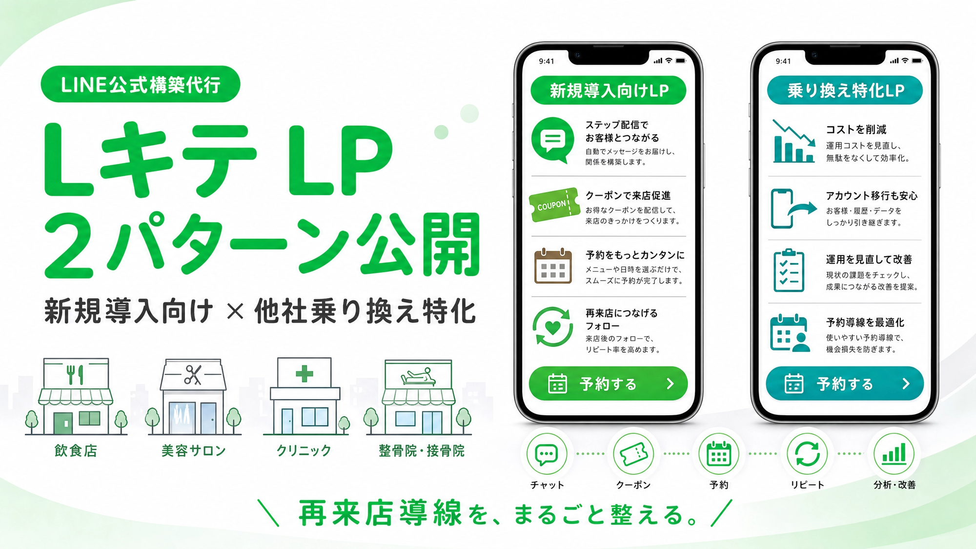 スパイアソリューション株式会社、店舗向けLINE公式構築代行サービス「Lキテ」のLPを2種類公開