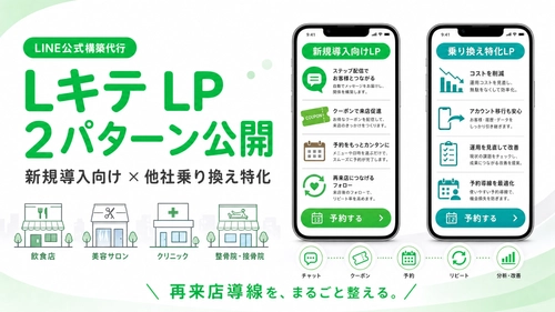 スパイアソリューション株式会社、店舗向けLINE公式構築代行サービス「Lキテ」のLPを2種類公開