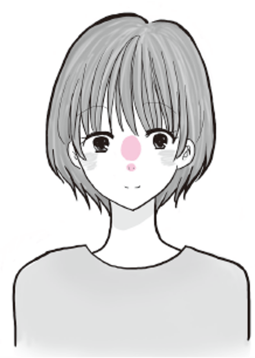 鼻先、目と目の間の肌荒れ、 鼻の毛穴が開く