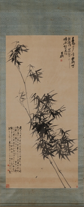 墨竹図軸　呉昌碩筆　清時代・19世紀　紙本墨画　高島菊次郎氏寄贈　東京国立博物館蔵