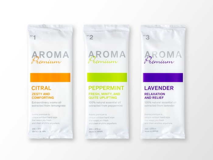 ポケットおしぼり『AROMA Premium』