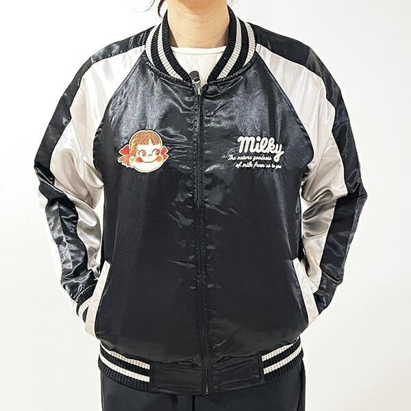 ペコちゃんのクールなコラボ刺繍スカジャン