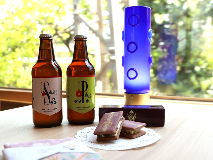 大和醸造クラフトビール(瓶)、あをによしバターサンド