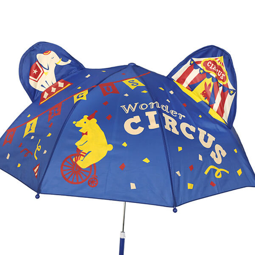 「キッズ傘 Circus」傘を開くとテントやゾウが飛び出します。