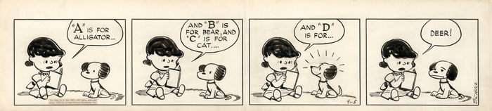 「ピーナッツ」複製原画 1952年9月5日 (C) Peanuts Worldwide LLC