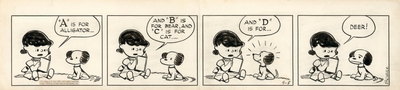 「ピーナッツ」複製原画　1952年9月5日 (C) Peanuts Worldwide LLC