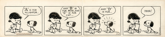 「ピーナッツ」複製原画　1952年9月5日 (C) Peanuts Worldwide LLC