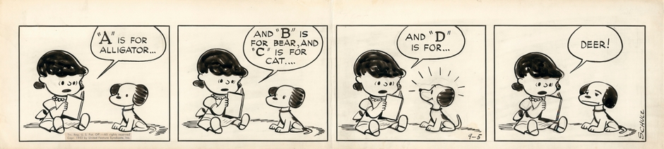 「ピーナッツ」複製原画 1952年9月5日 (C) Peanuts Worldwide LLC