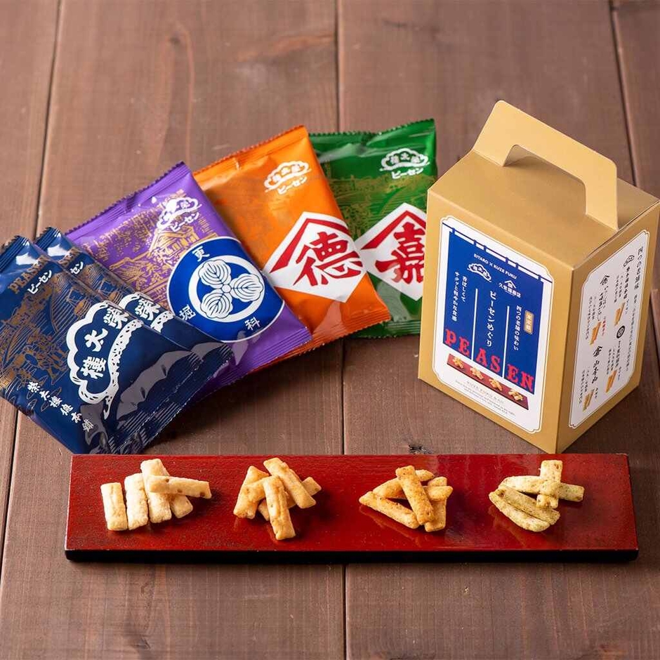 内容量:17g×5袋(ピーセン×2、七味唐辛子味、ゆずきり味、あおさのり味×各1)