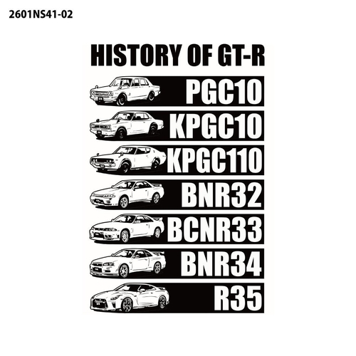 2601NS41-02 NISSAN HISTORY OF GT-R Tシャツ