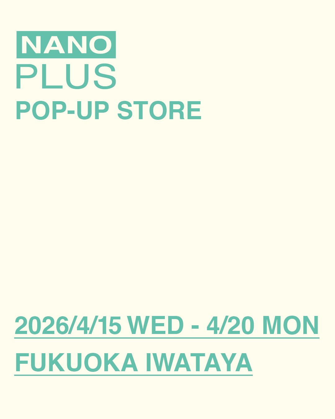 【手のひらサイズのバッグシリーズ「NANOPLUS」】4月16日(木)より岩田屋本店 本館7階大催事場 岩田屋定番コレクションPART2内 にて期間限定出店