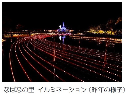 近鉄長島駅に急行を臨時停車、「なばなの里」への直通バスを運行