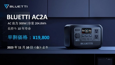 BLUETTIがアウトドアで大活躍のポータブル電源AC2Aを 11月10日(金)に発売！早割キャンペーンも期間限定で実施