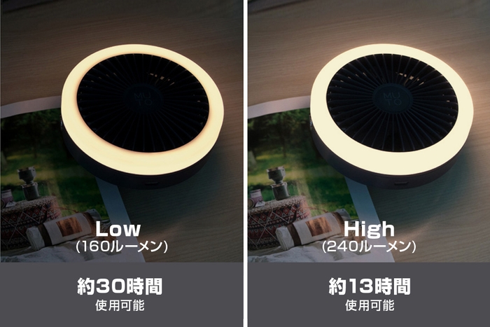 2段階で調節可能なLEDランタン