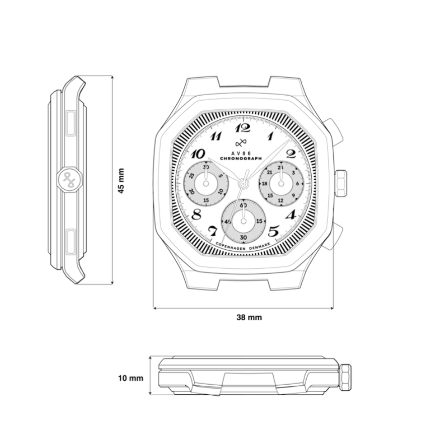AV86、ブランド初八角形クロノグラフ 「1904 Chronograph Collection