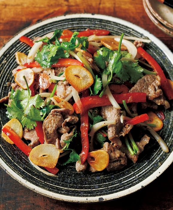 ラム炒めと香菜のホットサラダ