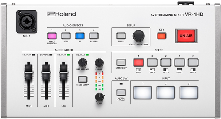 YouTuberなど出演者自身でプロ・クオリティの番組をつくることができる、ライブ配信に最適なAVストリーミング・ミキサー「VR-1HD」(2019年3月発売)