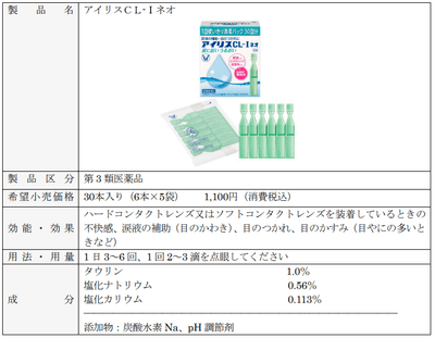 製品概要「アイリスCL-Ⅰネオ」