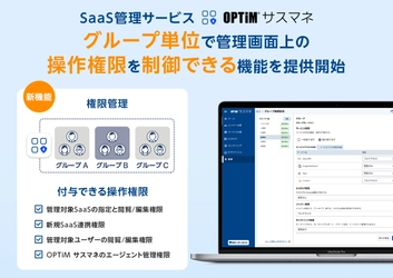 SaaS管理サービス「OPTiM サスマネ」、 グループ単位で管理画面上の操作権限を制御できる機能を提供開始