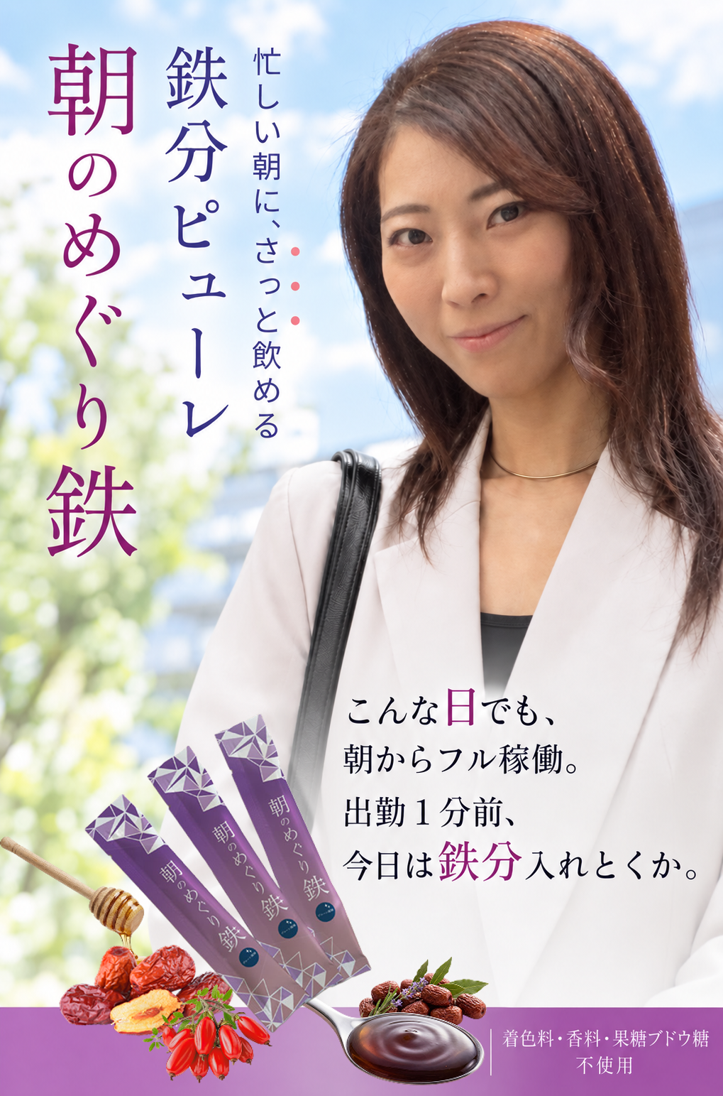 新感覚の鉄分ピューレサプリ
「朝のめぐり鉄」
8月16日までパッケージ投票キャンペーン&特別価格で先行体験