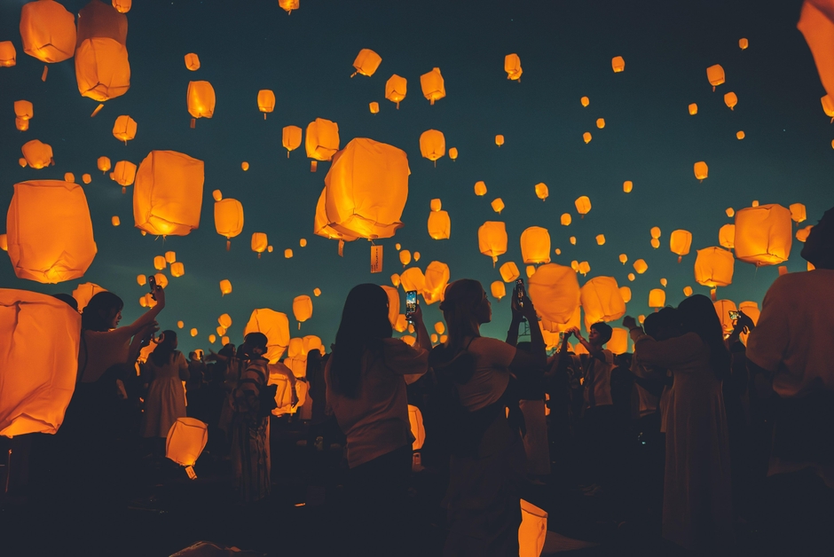 スカイランタンリリース風景4