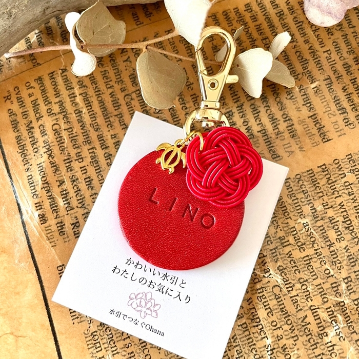 水引と革のバッグチャーム by 悠*haruka