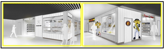 (左)【外野16号門「STADIUM SHOP」】(右)【外野22号門「タイガースショップ」】