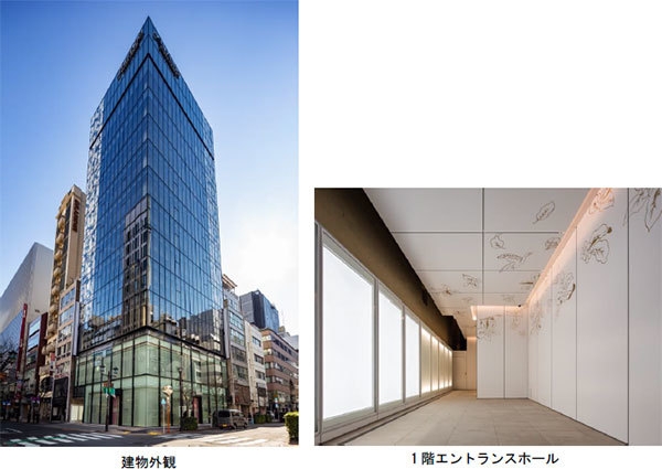 (左)建物外観、(右)1階エントランスホール