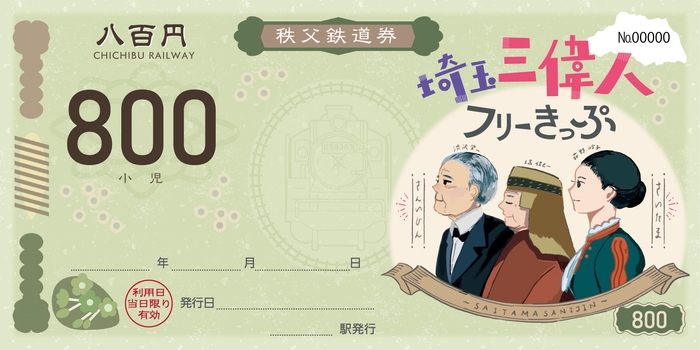 埼玉三偉人フリーきっぷ 小児用 イメージ