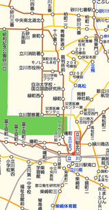 立川バス路線図（抜粋）